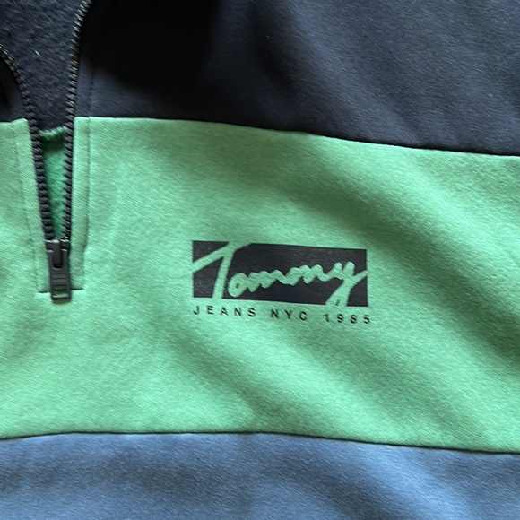 Tommy Jeans 1/4 Zip Sweater (Green/Blue/Red) - Men’s M - Picture 5 of 9